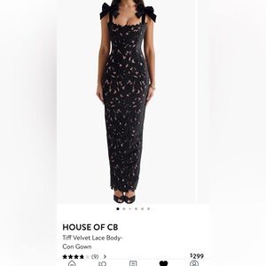 House of CB Tiff Velvet Lacy Body Con Dress